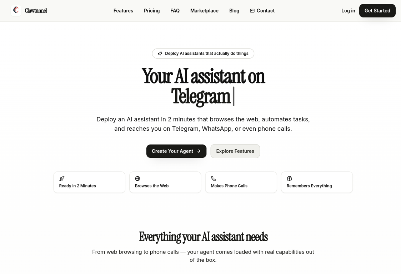 ClaWTunnel product interface